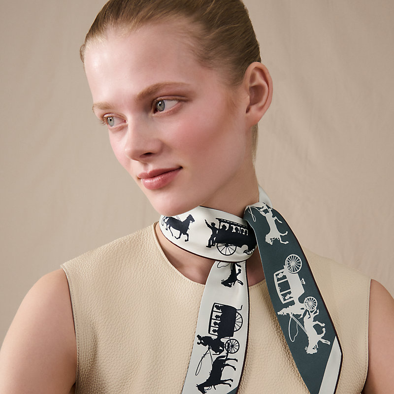 Paris Qui Roule forever Twilly - Brown | Hermès Mainland China